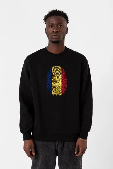 Romania Fingerprint Siyah Erkek 2ip Sweatshirt ürün görseli 1