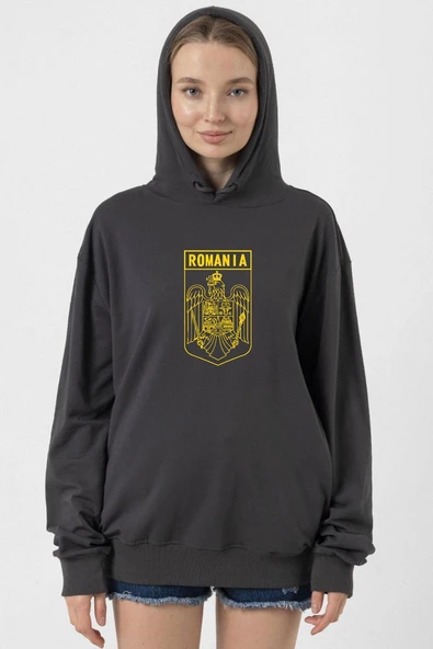 Romania Coat Arms Füme Kadın 2ip Kapşonlu ürün görseli 1