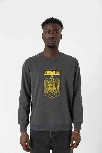 Romania Coat Arms Füme Erkek 2ip Sweatshirt ürün görseli 1
