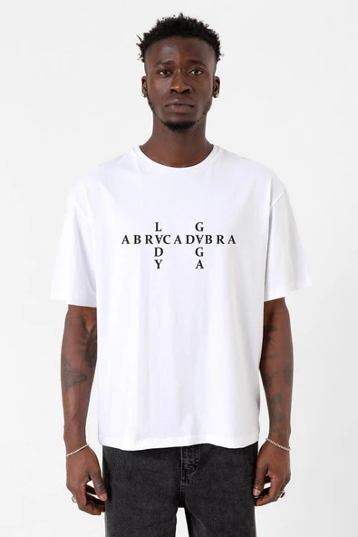 Lady Gaga Abracadabra Beyaz Erkek Oversize Tshirt ürün görseli 1