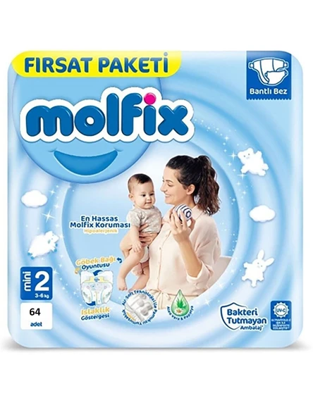 Molfix 2 Beden Mini 64 Adet Bebek Bezi ürün görseli 1