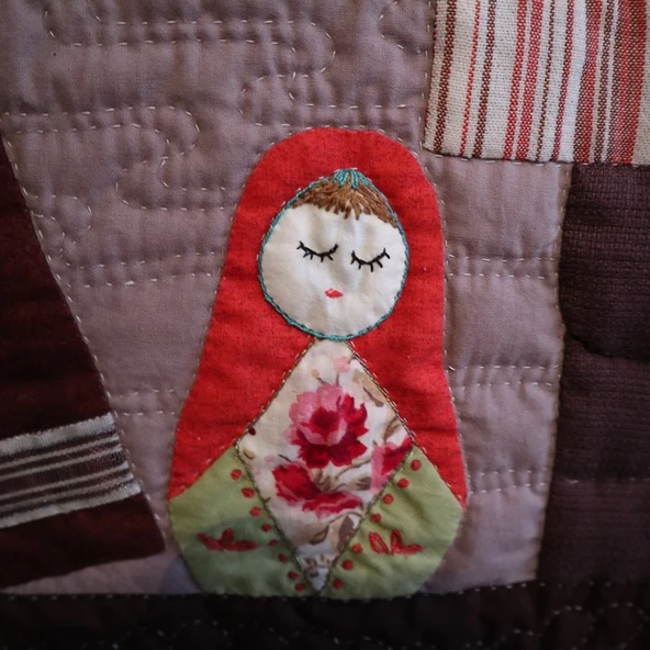 Patchwork Üç Raf Kitaplık Duvar Panosu - Resim 3