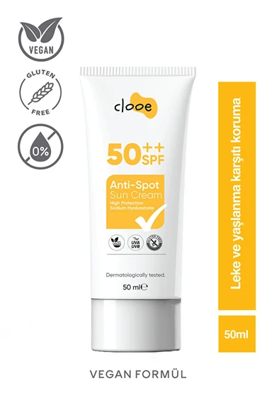 Vegan Glutensiz Leke Karşıtı 50 Spf Güneş Kremi (50ML) Clooe ürün görseli 1