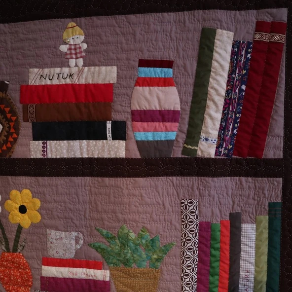 Patchwork Üç Raf Kitaplık Duvar Panosu - Resim 5