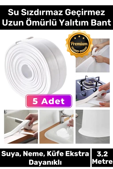 Deluxe Su Geçirmez Sızdırmaz Dayanıklı Lavabo Pvc Yağ Kenar Küf Önleyici 3.2m 5 Adet İzolasyon Bant ürün görseli 1