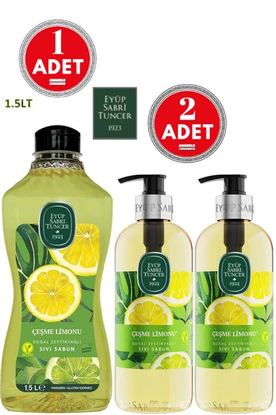 Çeşme Limonu Doğal Zeytinyağlı Sıvı Sabun 500 ml 2 ADET + 1.5 LT 1 ADET ürün görseli 1