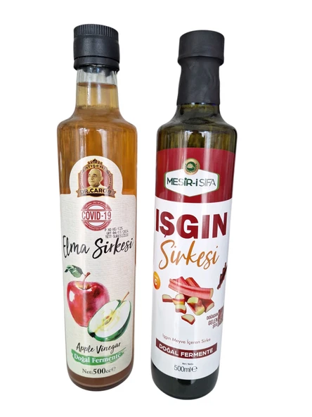 Elma sirkesi 500 ml & ısgın sirkesi 500 ml sirke seti (şeker) ürün görseli 1