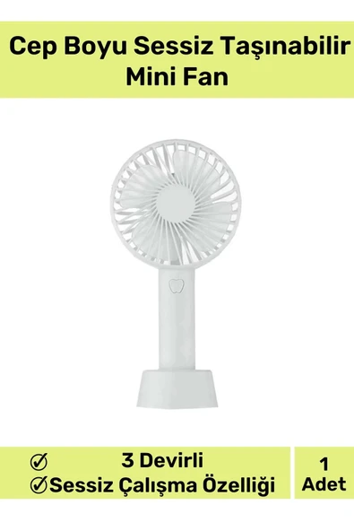 Premium Üretim Usb Şarjlı 3 Kademeli Sessiz Taşınabilir Mini Fan Pervaneli Soğutucu Küçük Vantilatör ürün görseli 1