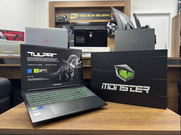 Monster Tulpar T5 V23.4.2 Intel Core i7 12700H  32GB RAM 1TB SSD W11 RTX4060 15.6” FHD 144 Hz 8Gb95W (İKİNCİ EL) ürün görseli 1