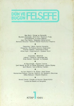 Dün ve Bugün Felsefe 1 Nisan 1985 ürün görseli 1