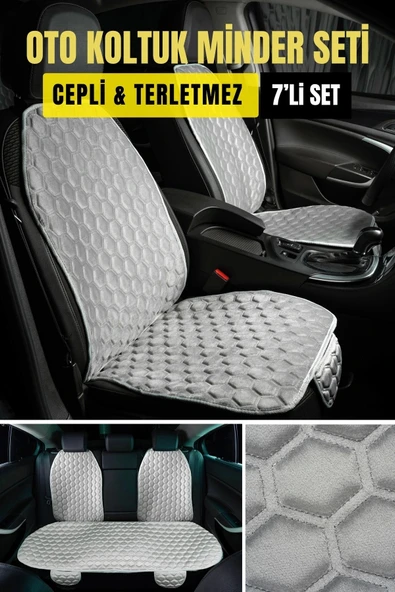 Araba Terletmez Ergonomik 7’Lİ OTO KOLTUK MİNDERİ BABY FACE KUMAŞ ürün görseli 1