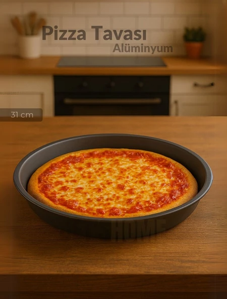 Pizza Tavası Alüminyum Pizza Tepsisi Yapışmaz Lahmacun Pide Tavası 31 Cm ürün görseli 1
