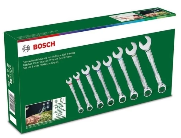 Bosch Cırcırlı Kombine Anahtar Seti 8 Parça - Resim 3
