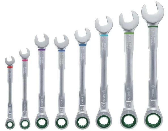 Bosch Cırcırlı Kombine Anahtar Seti 8 Parça ürün görseli 1