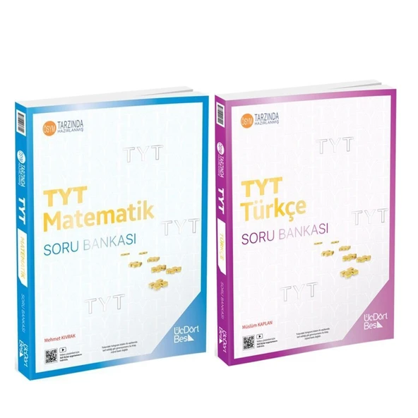 Üç Dört Beş TYT Türkçe ve Matematik Soru Bankası 2 Kitap Set ürün görseli 1