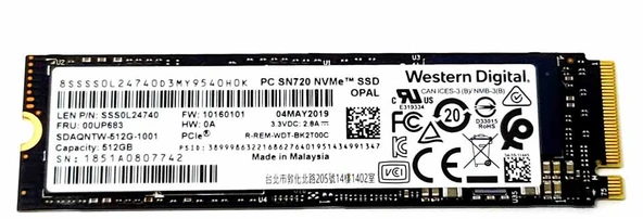 PTTAVM: WD 512GB SSD SN720 Western Digital PCIe M.2 2280 NVMe