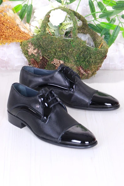 Pierre Cardin 7058 Siyah Rugan Damat Ayakkabısı Takım Ayakkabısı Erkek Klasik Ayakkabı ürün görseli 1
