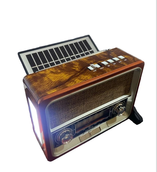 Nostalji Radyo ve Müzik Çalar  RT-359-GÜNEŞ Enerjili-Fenerli-Bluetooth-Usb-Fm ürün görseli 1