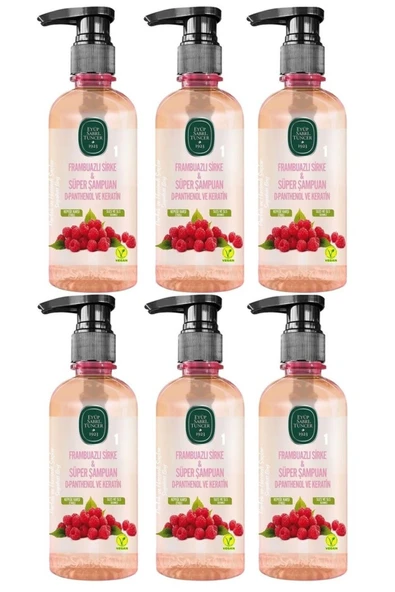 Frambuazlı Sirke Süper Şampuan Seyahat Boy 100 ml X6 ürün görseli 1