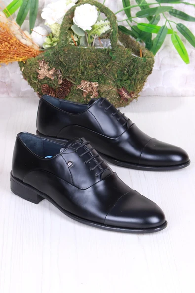 Pierre Cardin 7018 Siyah Açma Damat Ayakkabısı Takım Ayakkabısı Erkek Klasik Ayakkabı ürün görseli 1