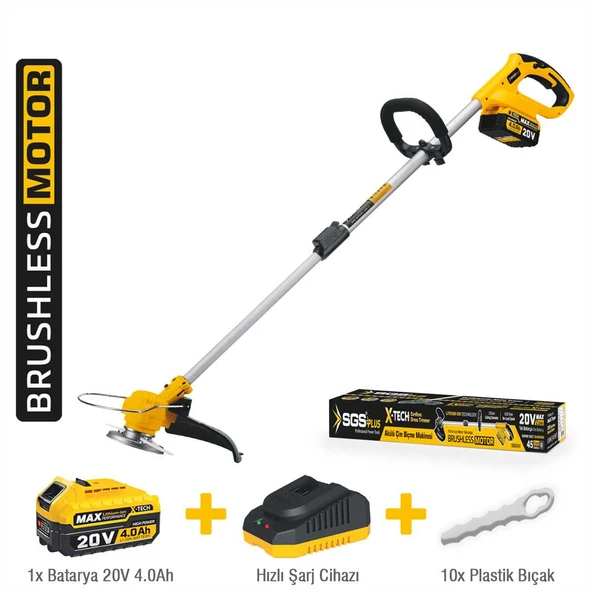 SGS PROFESYONEL AKÜLÜ ÇİM KENAR KESME 20V 1X4.0 Ah (KÖMÜRSÜZ MOTOR) ürün görseli 1