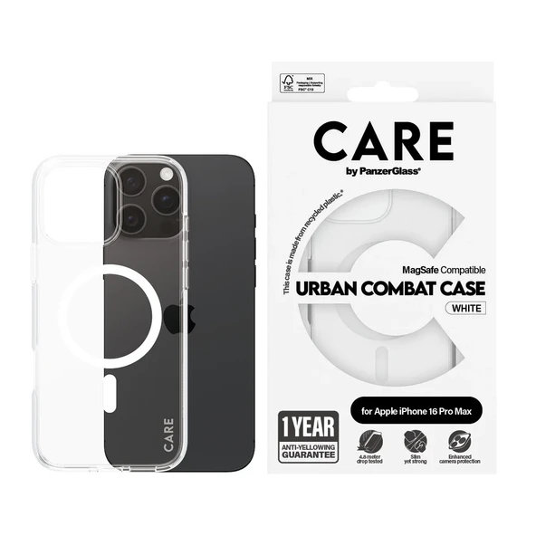 PanzerGlass Care by iPhone 16 Pro Max Flagship Urban Combat MagSafe Şeffaf Kılıf ürün görseli 1