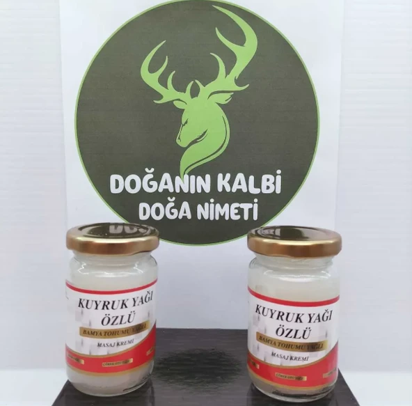 Kuyruk Yağı Kremi 2 ADET Bamya Tohumu Yağı %100 Doğal Güçlendirilmiş Özel Formül Saf ve Doğal ürün görseli 1