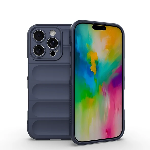 iPhone 16 Pro Max Kılıf Esnek TPU Oyuklu Arka Yüzey Tasarımlı Etnik Silikon Kapak ürün görseli 1