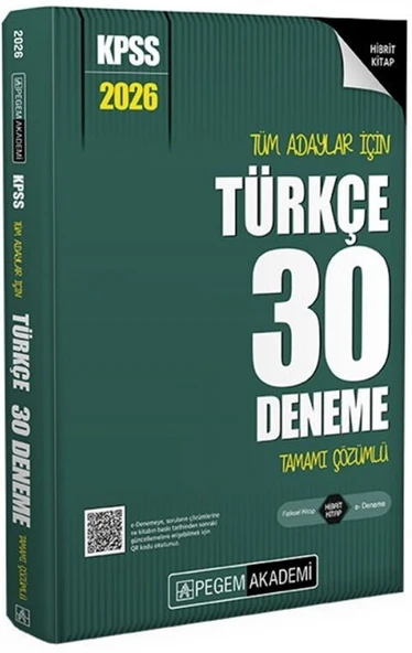 2026 KPSS Tüm Adaylar İçin Türkçe 30 Deneme Tamamı Çözümlü Pegem Yayınları ürün görseli 1