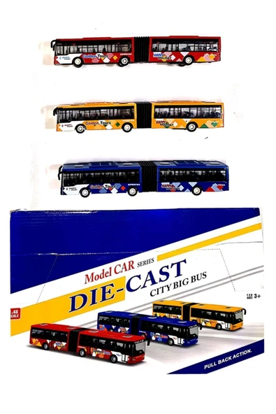 Otobüs Oyuncak Körüklü Çek-Bırak Metal Otobüs Kırılmaz Metrobüs 22 CM ürün görseli 1
