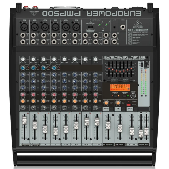 BEHRINGER PMP500 Europower 500 Watt 12 Kanal Power Mixer ürün görseli 1