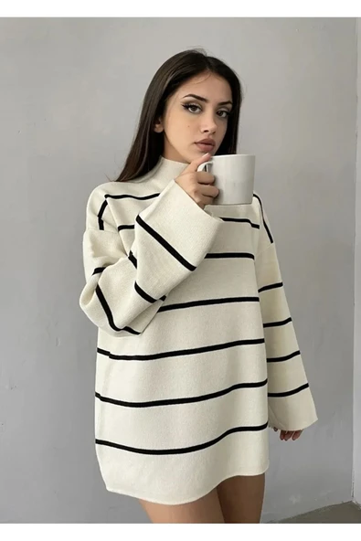 enc co oversize çizgili kazak - Resim 3