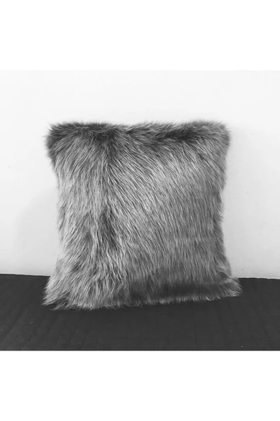 enc home Gri Peluş Kırlent Kılıfı ürün görseli 1
