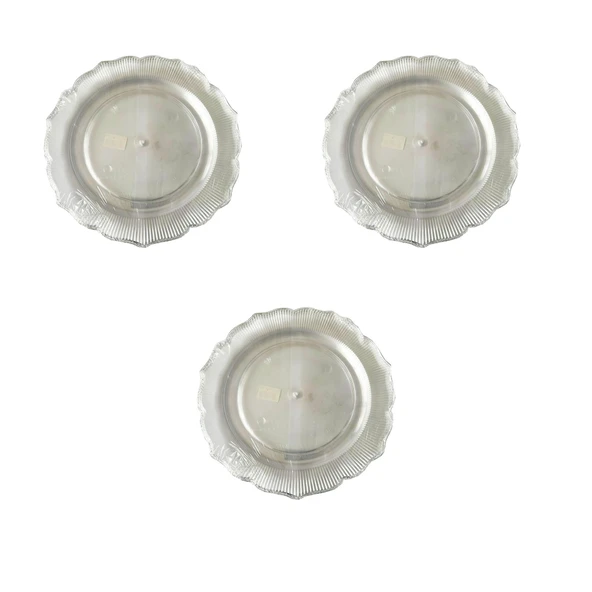 Plastik Sert Mika Şeffaf Tabak - Parti Sunum Yemek Tabağı - Yuvarlak - 19 Cm. - 6 Adetlik 3 Paket ürün görseli 1