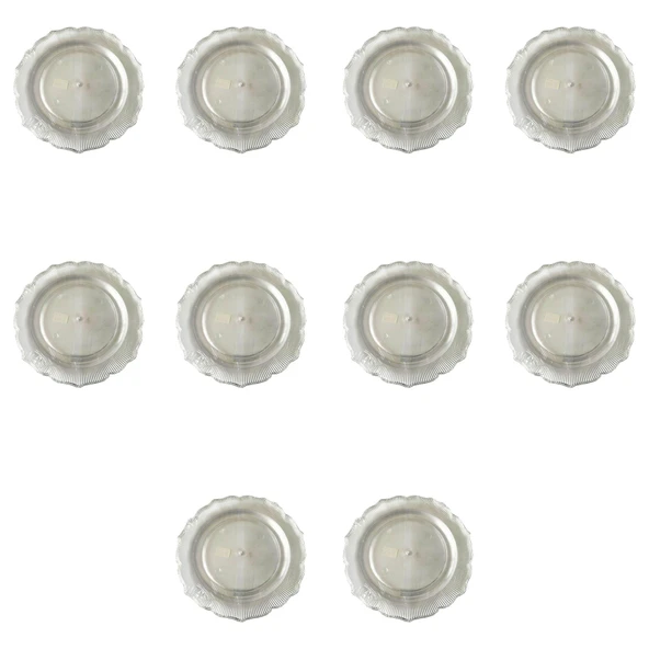 Plastik Sert Mika Şeffaf Tabak - Parti Sunum Yemek Tabağı - Yuvarlak - 19 Cm. - 6 Adetlik 10 Paket ürün görseli 1