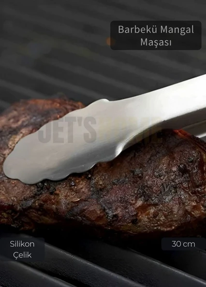 Sunum Maşası Barbekü Maşası Mangal Maşa Çelik Salata Maşası 30 cm ürün görseli 1