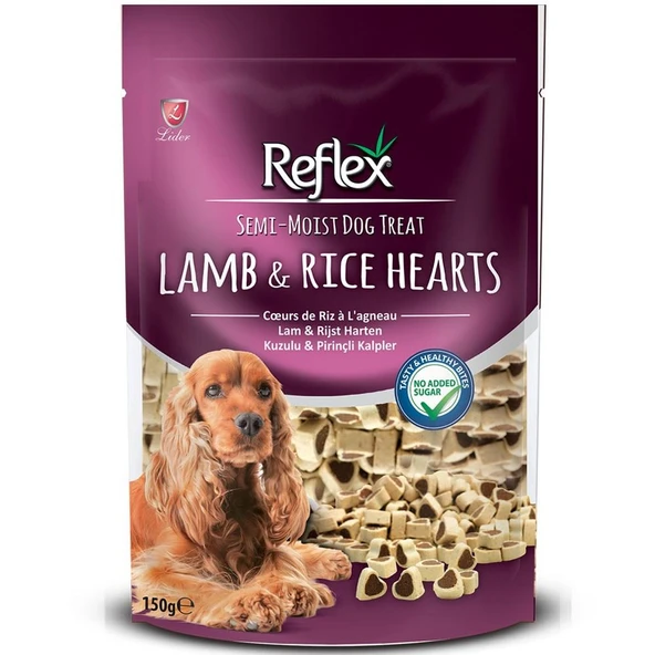 Reflex Semi-Moist Kuzulu ve Pirinçli Mini Kalpli Yarı Yumuşak Köpek Ödül Maması 150gr ürün görseli 1