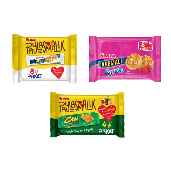 Ülker Kremalı Sandviç - Rondo Çilek - Çizi Karma Paket ürün görseli 1