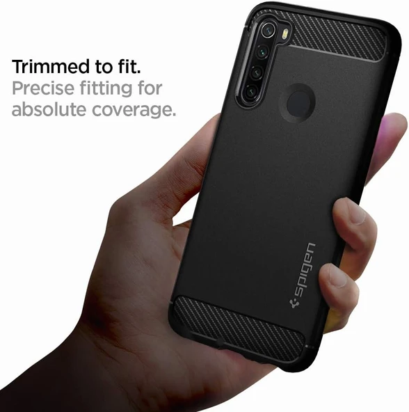 Spigen Xiaomi Redmi Note 8 Kılıf Rugged Armor Matte Black - ACS00271 ürün görseli 1