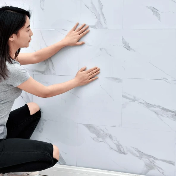 Renkli Duvarlar Bs1751 Shiny 30x60cm Kendinden Yapışkanlı Seramik Desen Duvar Paneli Banyo Wc Salon Ofis Karavan ürün görseli 1