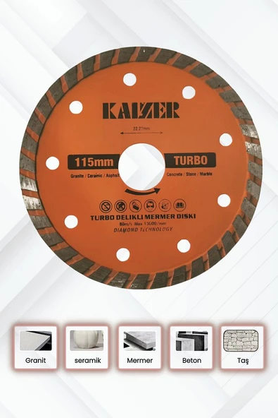 115mm Turbo Mermer,Granit,Seramik,Beton Kesme ürün görseli 1