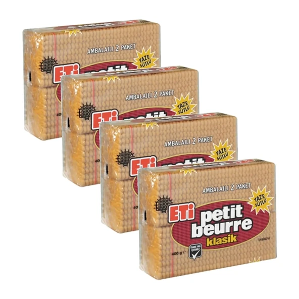 Eti Petit Beurre Bisküvi 400 Gr x 4 Adet ürün görseli 1