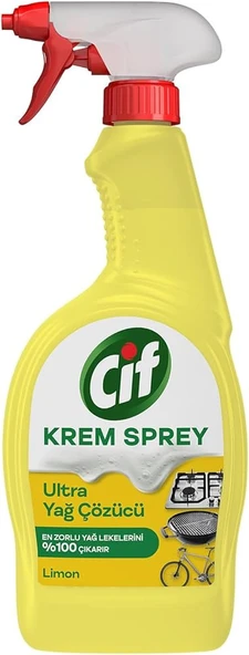 Cif Krem Sprey Ultra Yağ Çözücü Yüzey Temizleyici Limon 750 ml ürün görseli 1