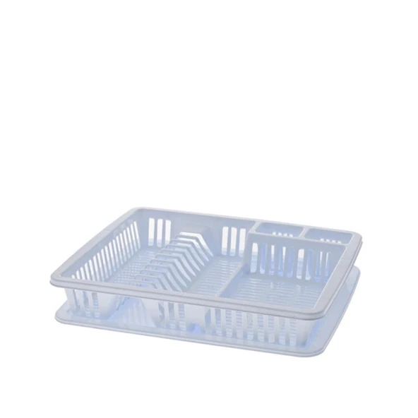 Omnipazar SY-5514 Plastik Tek Katlı Elite Bulaşık Kurutmalık Tabaklık Beyaz ürün görseli 1