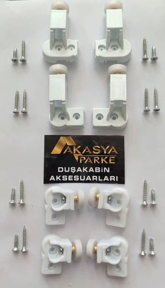aym akasya yapı market Duşakabin Teker Seti 1 Sabit 2 Çalışır Mika Duşakabin Tekeri ürün görseli 1
