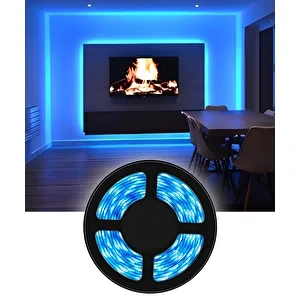 LED Şerit bant 5 metre 2835 SMD 12V Mavi Işık 240 LED/m IP20 Aydınlatma Kendinden Yapışkanlı ürün görseli 1