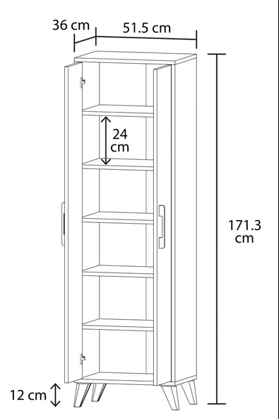 OSAKA 2 Kapaklı Banyo Dolabı - Resim 3