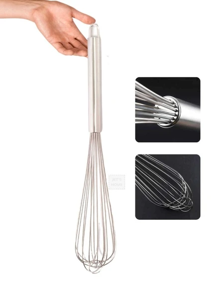Sos Çırpma Teli Paslanmaz Yumurta Çırpıcı Çikolata Çırpıcı Krema Çırpıcı Çelik Saplı Büyük Boy 45 cm ürün görseli 1