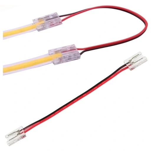 1 adet şeffaf çift taraflı kablo şerit Led COB konnektörleri kapak konnektör 2pin 8mm LED ışıklar lehimsiz bağlantı ürün görseli 1