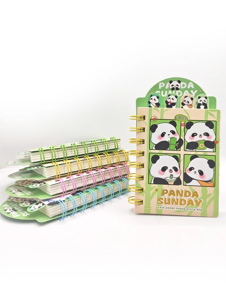 Sevimli Panda Ayraçlı Mini Not Defteri (9x14,5 cm) - Komik Pandalar ürün görseli 1